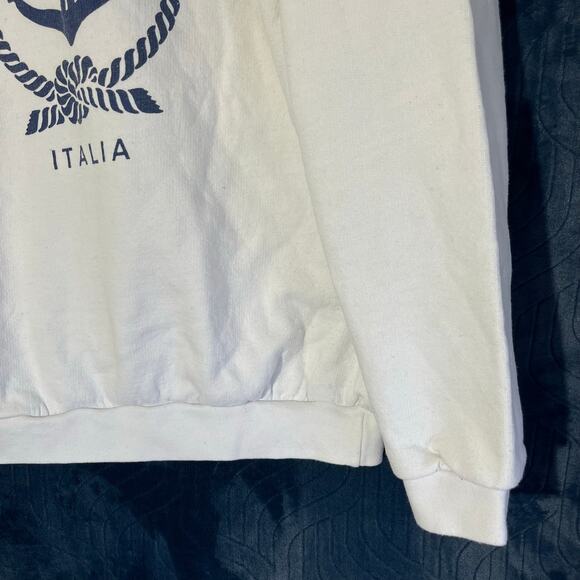 Vintage 1980s Capri Italia White Casual Crew Neck Pull Over Sweater Womans M - Picture 2 of 8